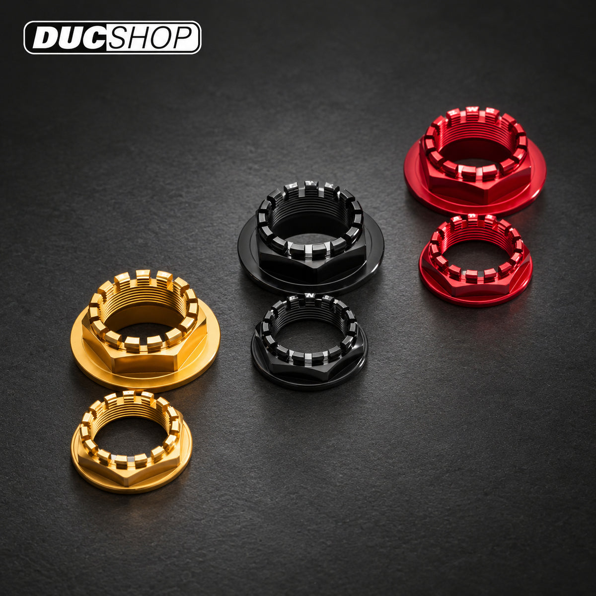 CNC Racing Small Rear Axle Nut Set DA382 — Ducati — representative product view; check selected option and contents | Axles & Axle Nuts | ducshop.com
