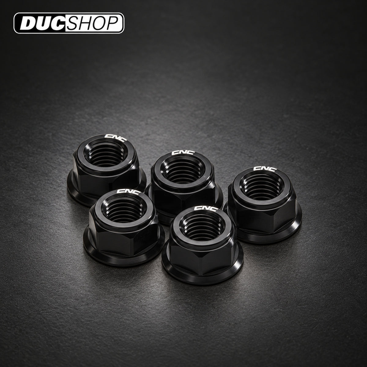 CNC Racing Ducati Flange & Sprocket Nuts — 5 Piece, M10x1.0 — Black flange nuts | Sprocket Nuts | ducshop.com