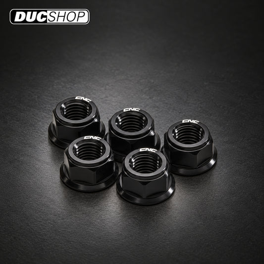 CNC Racing Ducati Flange & Sprocket Nuts — 5 Piece, M10x1.0 — Black flange nuts | Sprocket Nuts | ducshop.com