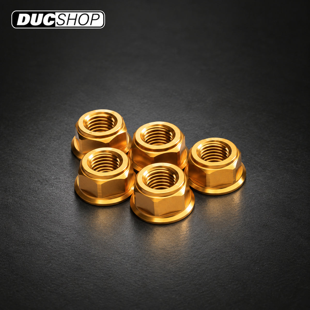 CNC Racing Ducati Flange & Sprocket Nuts — 5 Piece, M10x1.0 — Gold flange nuts | Sprocket Nuts | ducshop.com