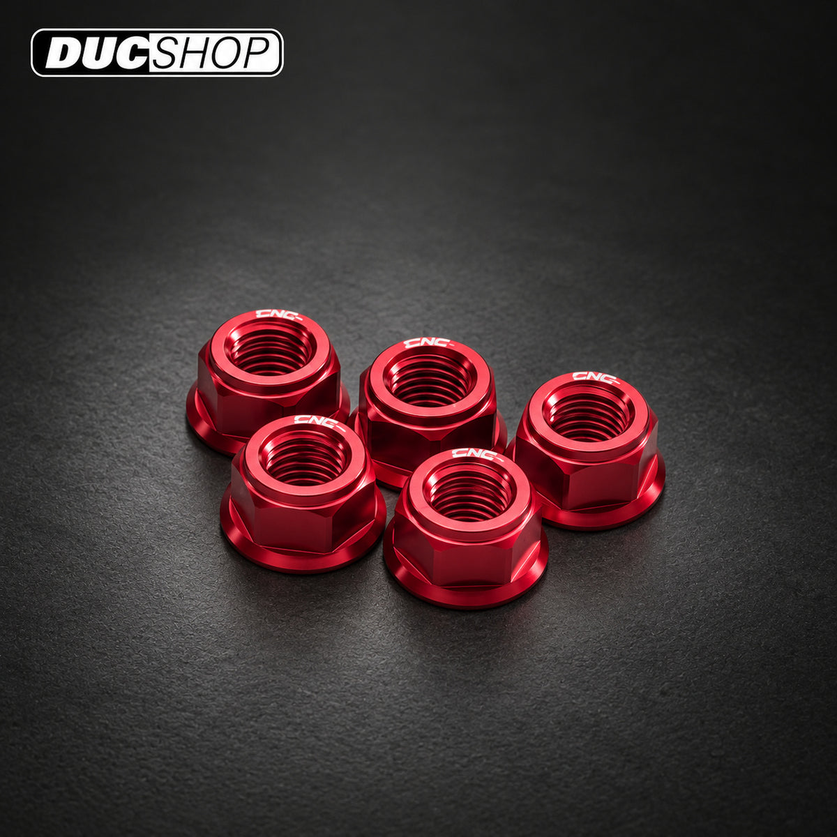 CNC Racing Ducati Flange & Sprocket Nuts — 5 Piece, M10x1.0 — Red flange nuts | Sprocket Nuts | ducshop.com