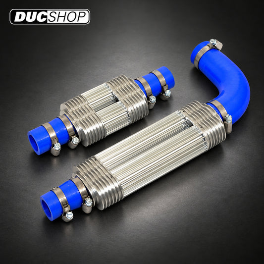 DBK Special Parts (Ducabike) Performance Technology In-Line Radiator Coolers for the Ducati Panigale 1299 / 1199 / 959 / 899 / V2 models | Auxiliary Cooling Kits | DucShop
