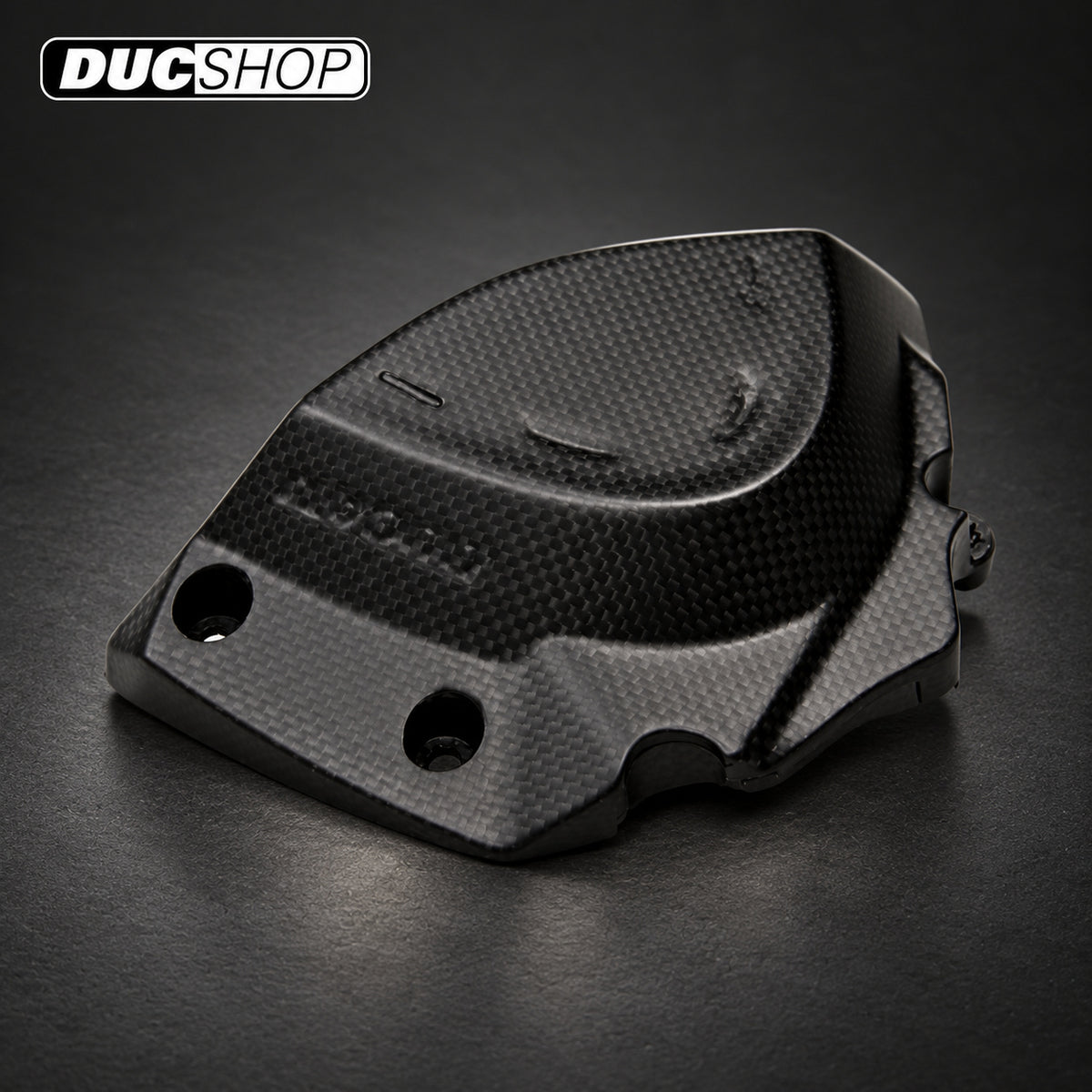 CARBONVANI - Carbon Fiber Front Sprocket Cover for Ducati Monster 821 (18-21) / Supersport 939 — representative product design; finishes may vary | ducshop.com