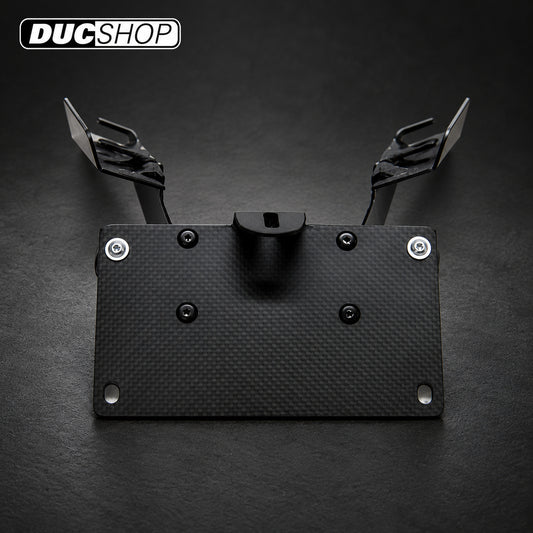 Carbonvani Low Profile Carbon Plate Holder for Ducati Monster 821/1200 — representative product view; check selected option and kit contents | ducshop.com