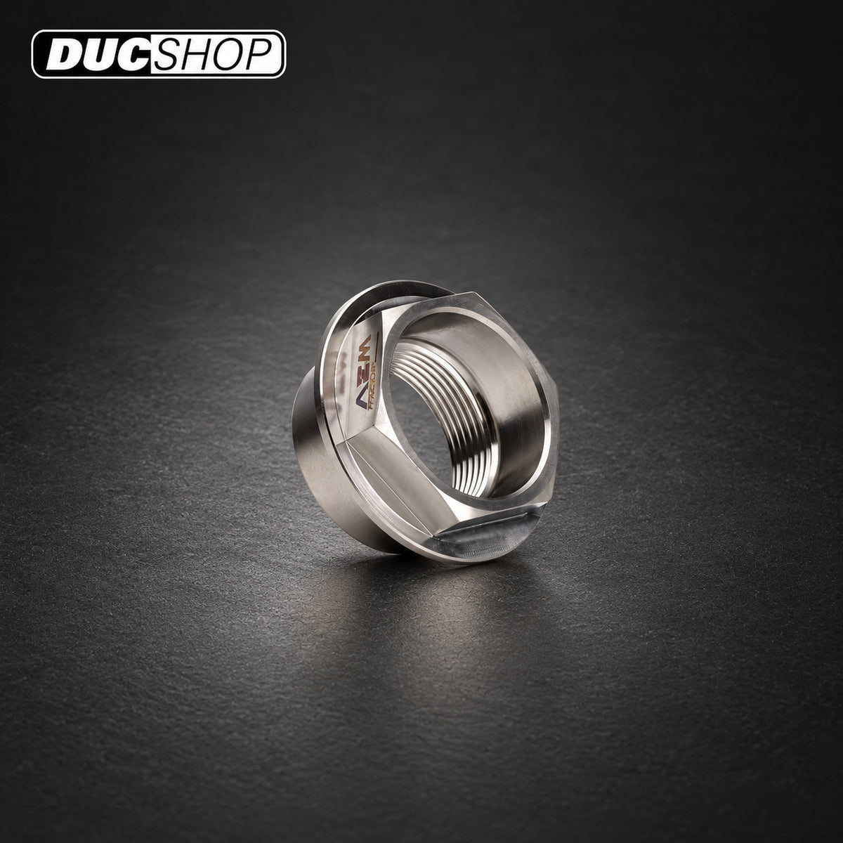 AEM Factory Large Titanium Front Axle Nut — Ducati — representative product view; check selected option and contents | Axles & Axle Nuts | ducshop.com