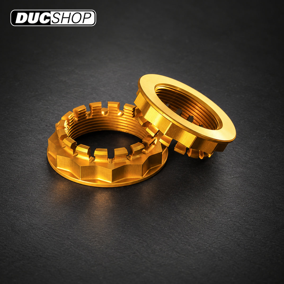 AEM Factory Large Aluminum Rear Axle Nuts — Ducati — representative product view; check selected option and contents | Axles & Axle Nuts | ducshop.com