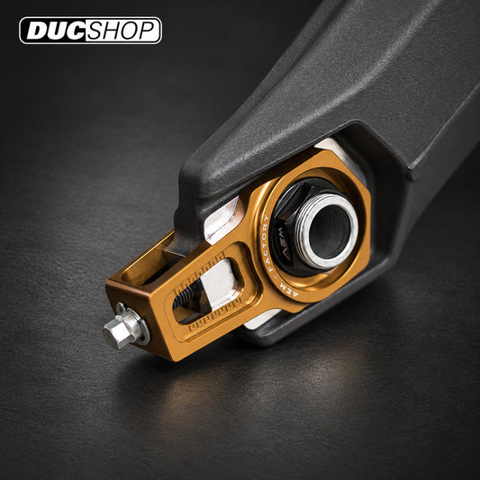 AEM Factory Billet Chain Adjusters for Ducati Scrambler and Monster 696/795/797 | Chain Adjustors | ducshop.com