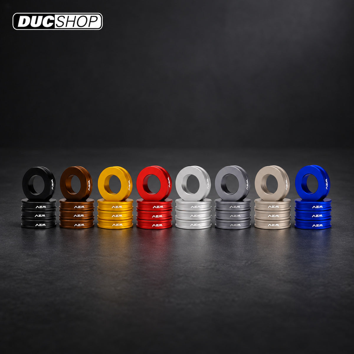 AEM FACTORY - Billet Front Brake Caliper Spacers (kit of 4) - 5mm - DucShop