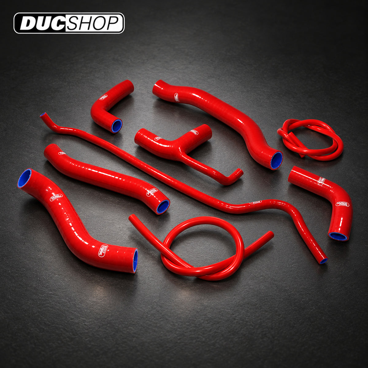 SamcoSport 9 Piece Silicone Coolant Hose Set For Ducati Monster 1200 / S / R / 821 (Euro 4) | Hose Kits | ducshop.com
