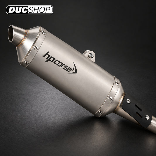 HP Corse SP-1 SHORT High-Mount Slip-On — Ducati DesertX — representative product view; see selected configuration and listing contents | Exhausts | ducshop.com