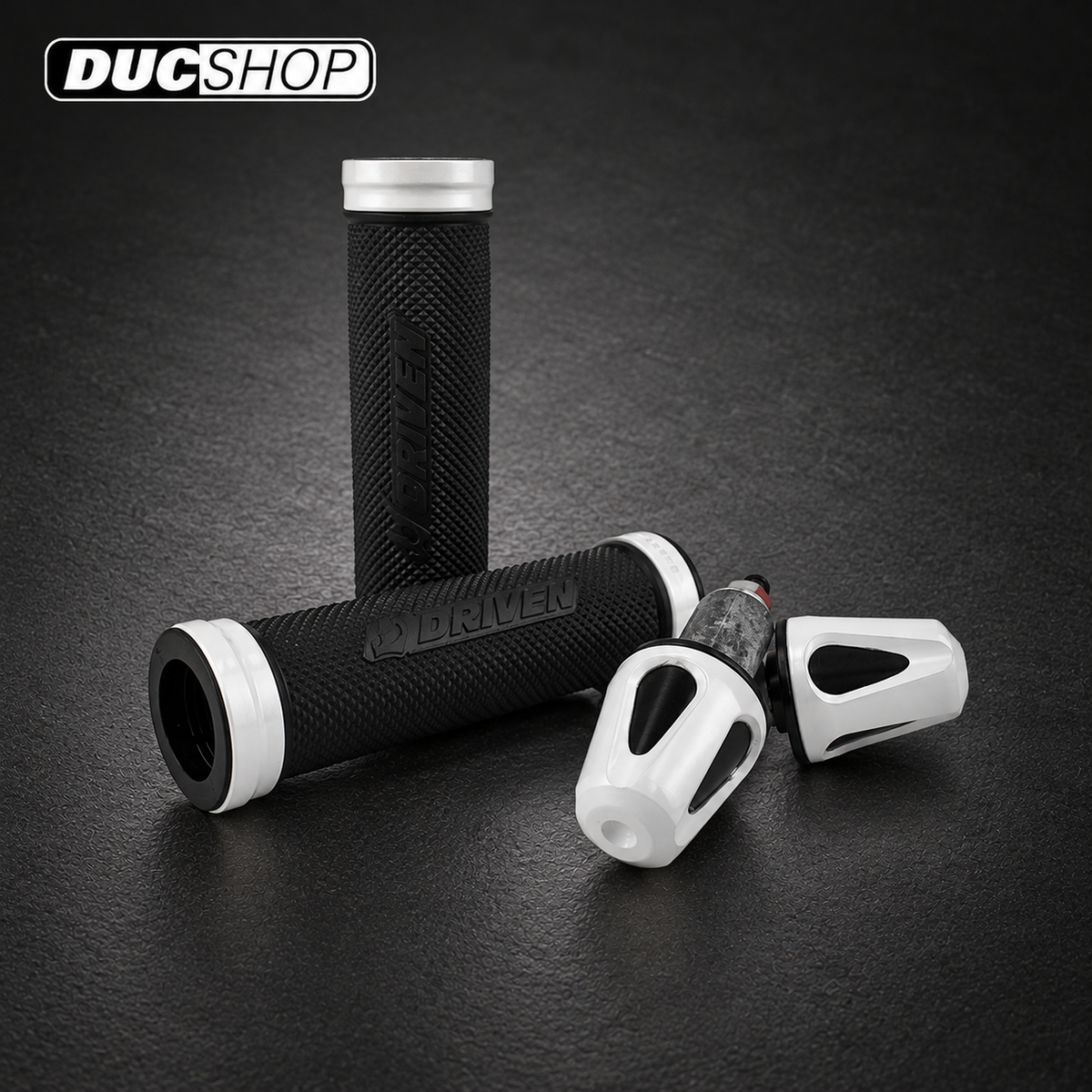 Driven Racing D-Axis Kraton Gel Grips and Bar End Combo pack | Bar End Protection | ducshop.com