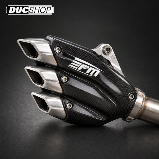 FM Projects Slip-On — Turismo Veloce 800 with Center Stand — representative product view; see selected configuration and listing contents | Exhausts | ducshop.com