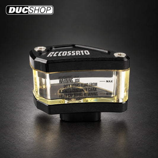 Accossato see-through fluid reservoir, 20 cmÂ³ Provided with Vertical and Horizontal Output Fittings and Bracket Not Included | Reservoirs | DucShop