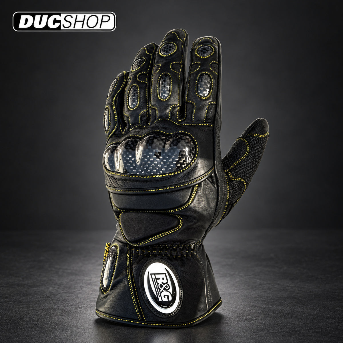 R&G Racing Leather Gloves (Black) | Long Gloves | DucShop