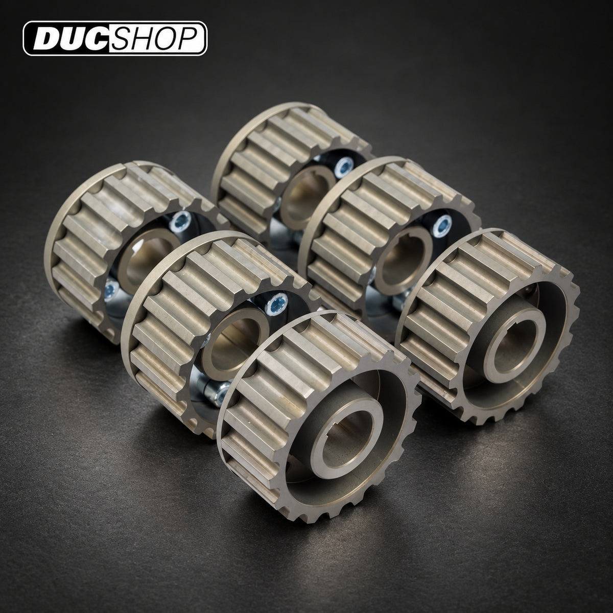 KBike Adjustable Camshaft Pulley Kit — Ducati Desmoquattro — representative pulley components; see listing for full kit contents | Lightweight Flywheels | ducshop.com