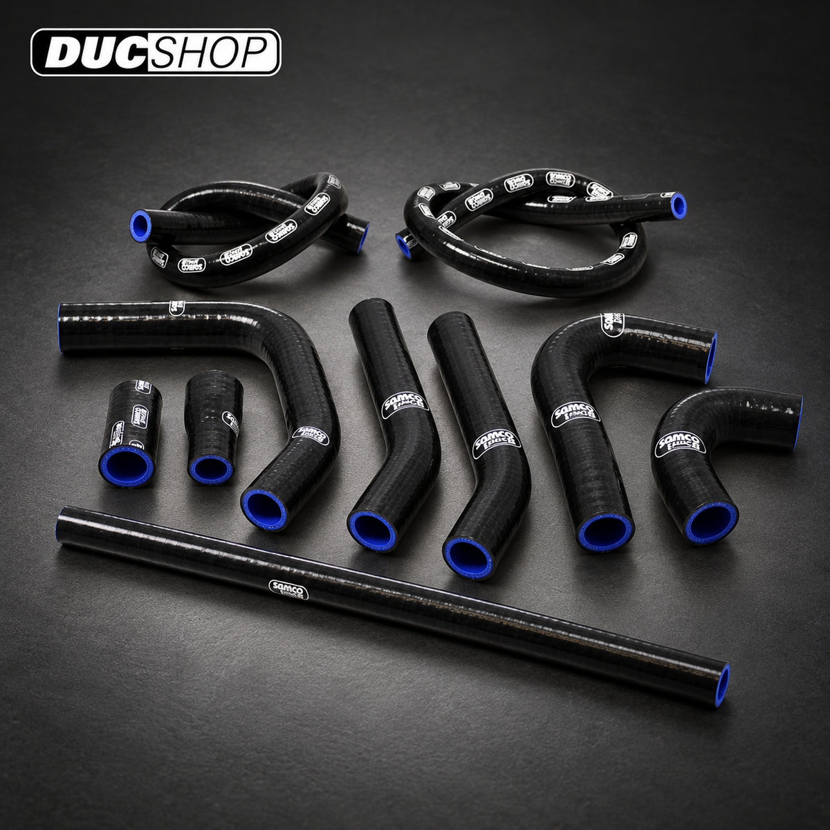 SamcoSport 10 Piece Full Silicone Coolant Hose Set For KTM 660 Rallye (2003-6) | Hose Kits | ducshop.com