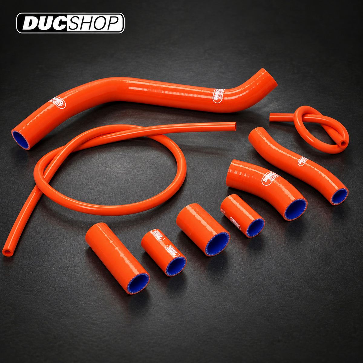 SamcoSport 9 Piece Full Silicone Coolant Hose Set For KTM 950 SuperEnduro R & 950 Supermoto (2006-09) | Hose Kits | ducshop.com