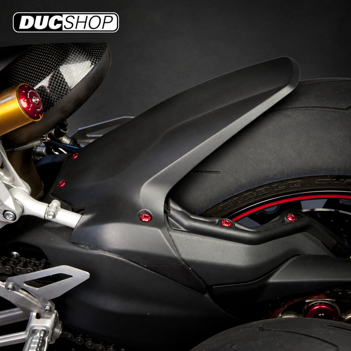 CNC Racing Rear Fender Bolt Kit for the Ducati Panigale 899/959/1199/1299 / 2016+ Multistrada 1200 Enduro and Lower Radiator Cooler for Aprilia Tuono V4 — representative product view; see selected option and kit contents | Motorcycle Specific Fasteners | ducshop.com