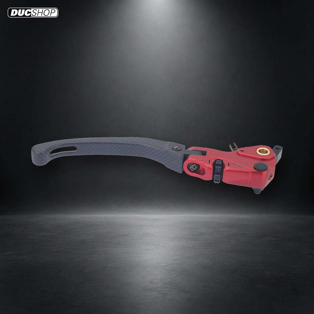 CNC Racing Carbon Fiber / Billet RACE EVO Folding Adjustable Brake Lever for Ducati / MV Agusta F4 RR/RC - Red / Matte - DucShop