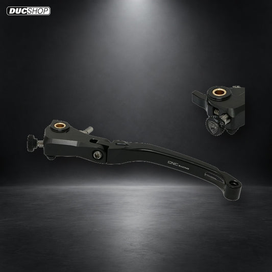 CNC Racing Billet RACE Folding Adjustable Clutch Lever for the Ducati Multistrada / Diavel V4 - Discontinued - Black - DucShop