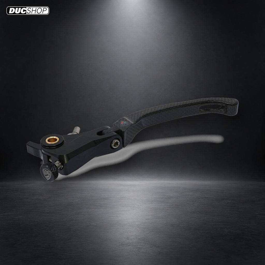CNC Racing Carbon Fiber / Billet RACE Folding Adjustable Clutch Lever for Ducati Multistrada / Diavel V4 - Discontinued - Gloss - DucShop