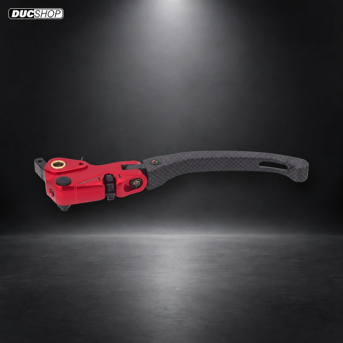 CNC Racing Carbon Fiber / Billet RACE EVO Folding Adjustable Clutch Lever for the Ducati Multistrada / Diavel V4 - Red / Matte | DucShop