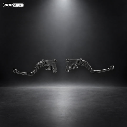 AEM FACTORY - ERGAL CLUTCH LEVER FOR DUCATI WITH SELF PURGING RADIAL MASTER - Carbon Black | DucShop