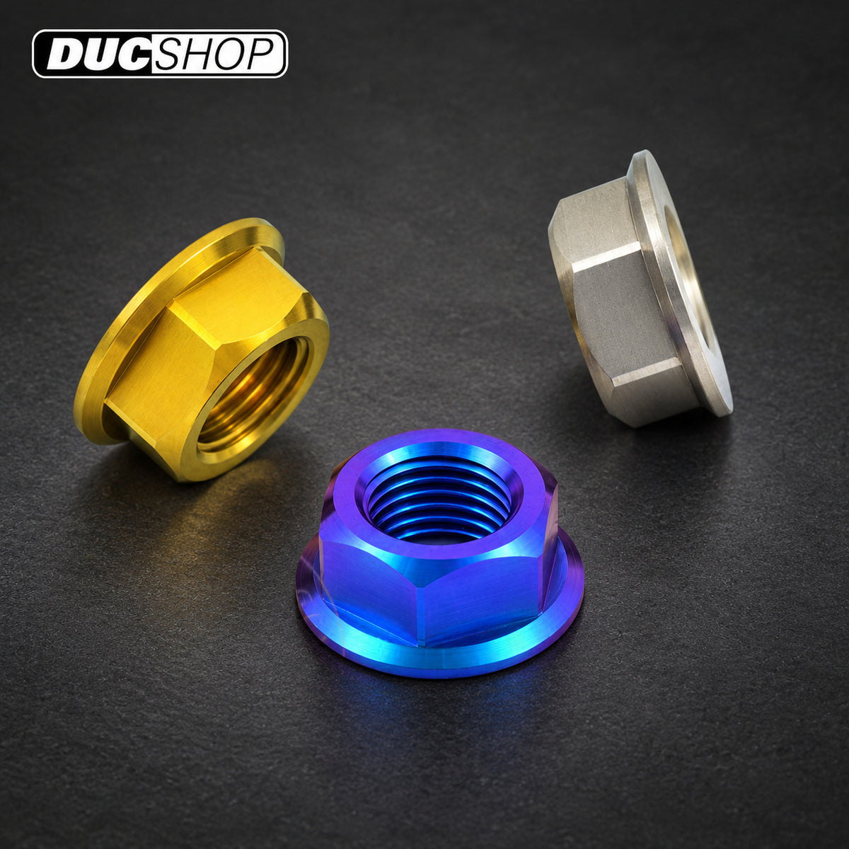 Proti Sprocket Nut Kit - M10x1.25 - Kit of 5 — representative product view; see selected option and kit contents | Motorcycle Specific Fasteners | ducshop.com