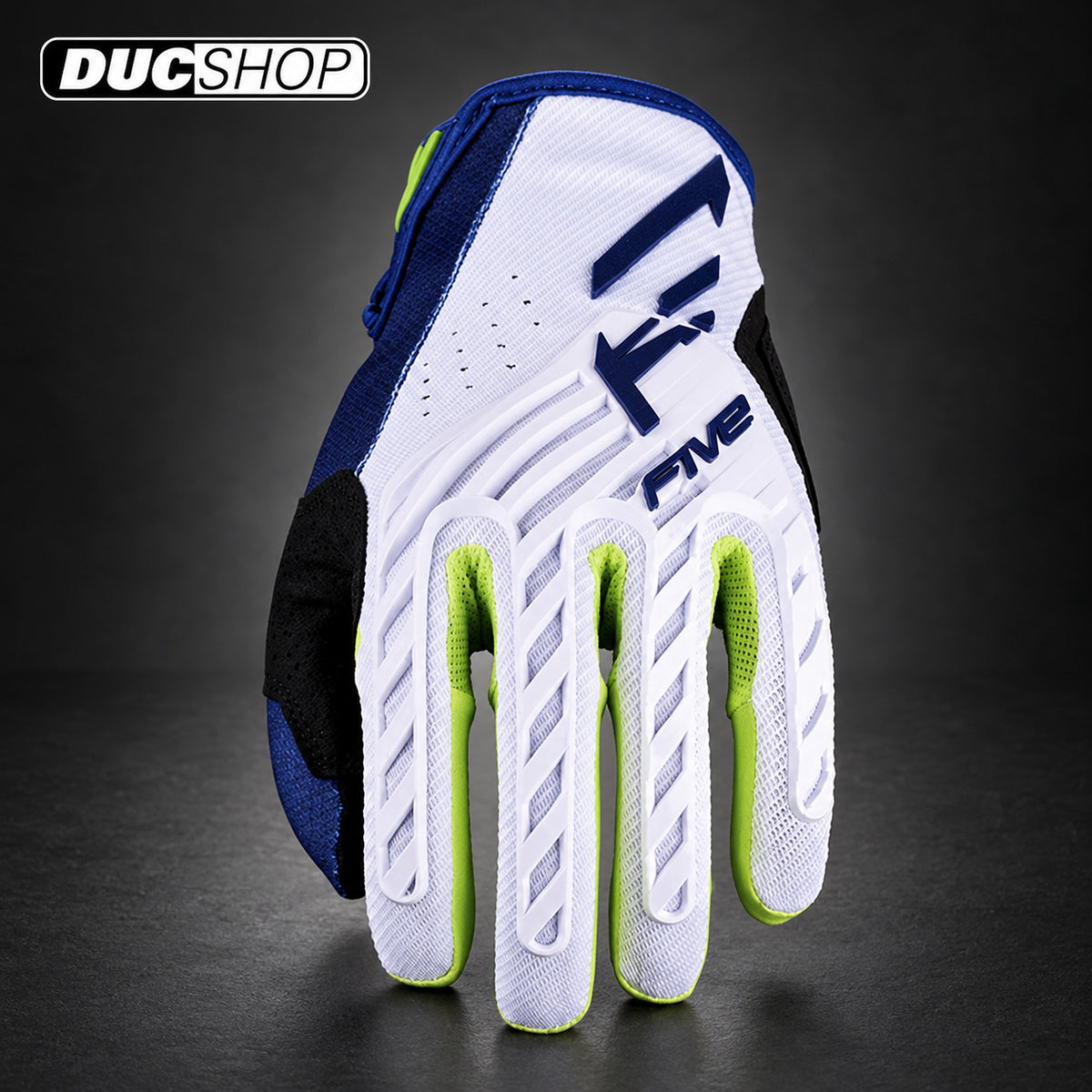 Five Gloves MXF3 EVO Off-Road Gloves | Navy / White / Fluo Yellow | Off Road Gloves | DucShop