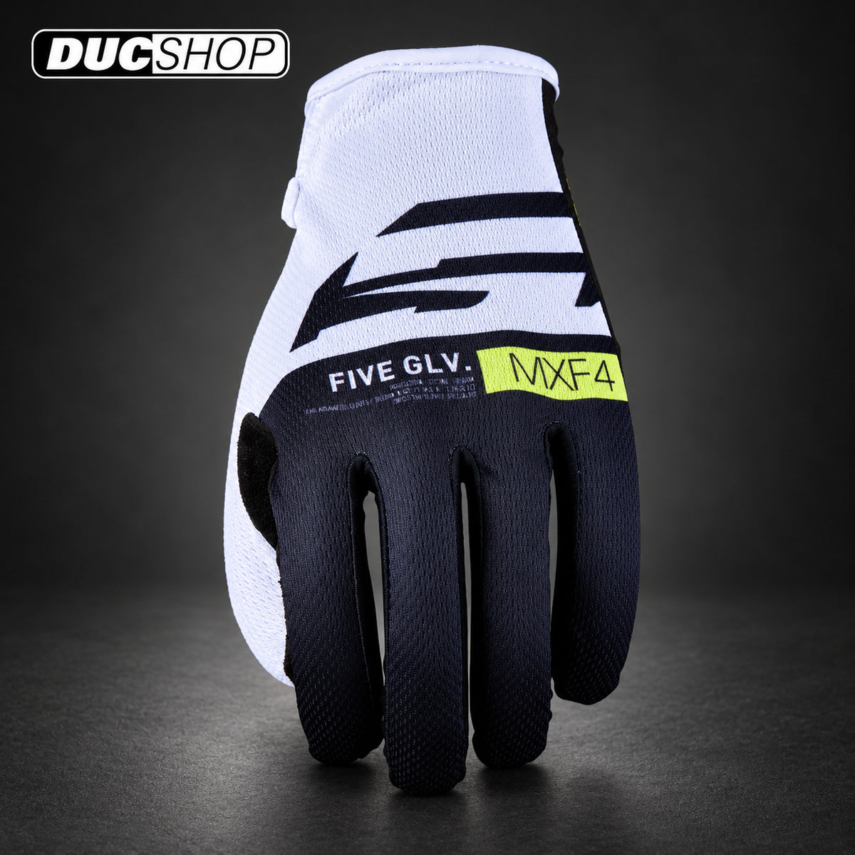 Five Gloves MXF4 Off-Road Gloves | Core White / Navy / Fluo Yellow | Off Road Gloves | DucShop
