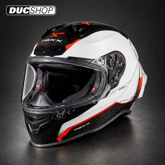NEXX X.R3R Carbon (White/Red) Helmet - closeout | Street Helmets | DucShop