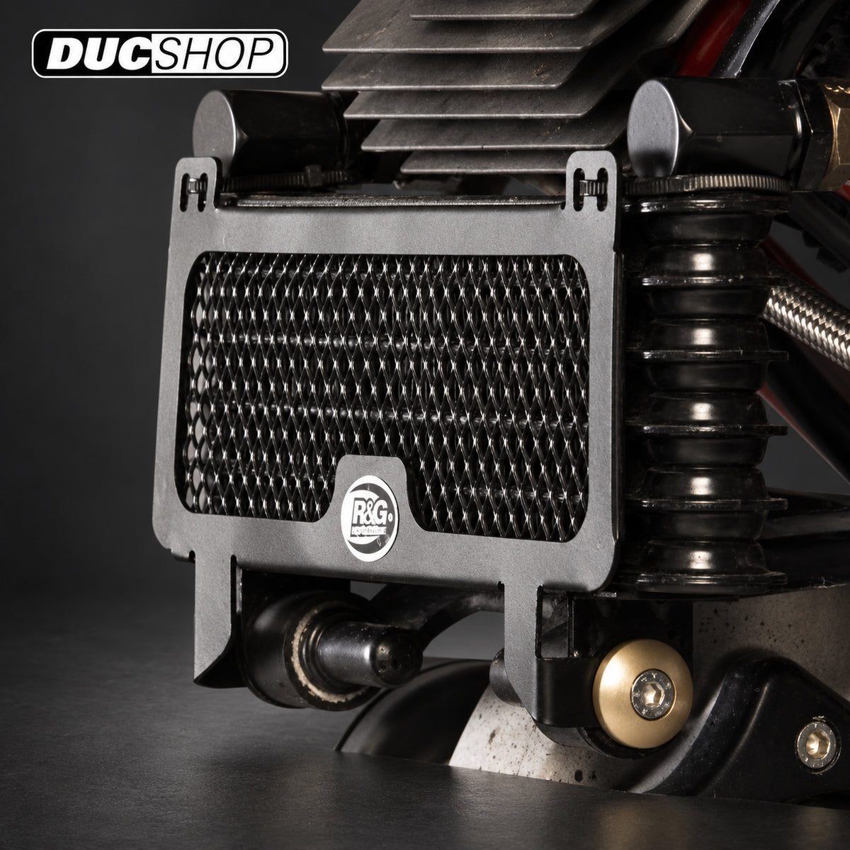 R&G Racing Oil Cooler Guard (not Evo) for Ducati Hypermotard 796 '10-'13, 1100 '07-'09 | Radiator & Oil Cooler Guards | ducshop.com