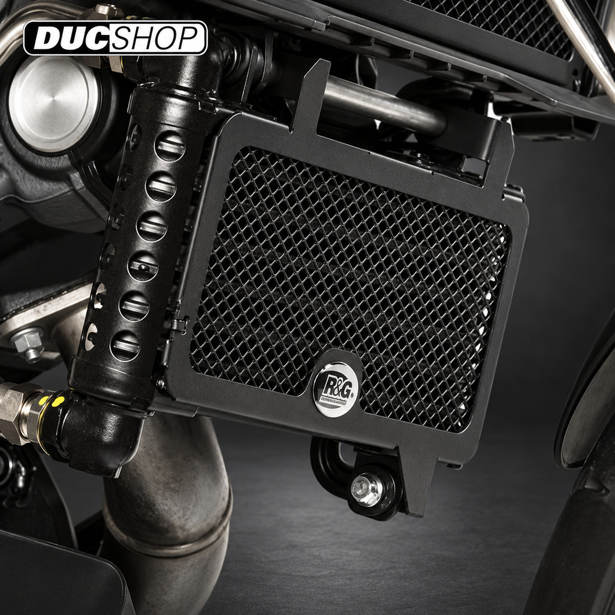 R&G Racing Oil Cooler Guard for Aprilia Dorsoduro 1200 '08-'20 | Radiator & Oil Cooler Guards | ducshop.com