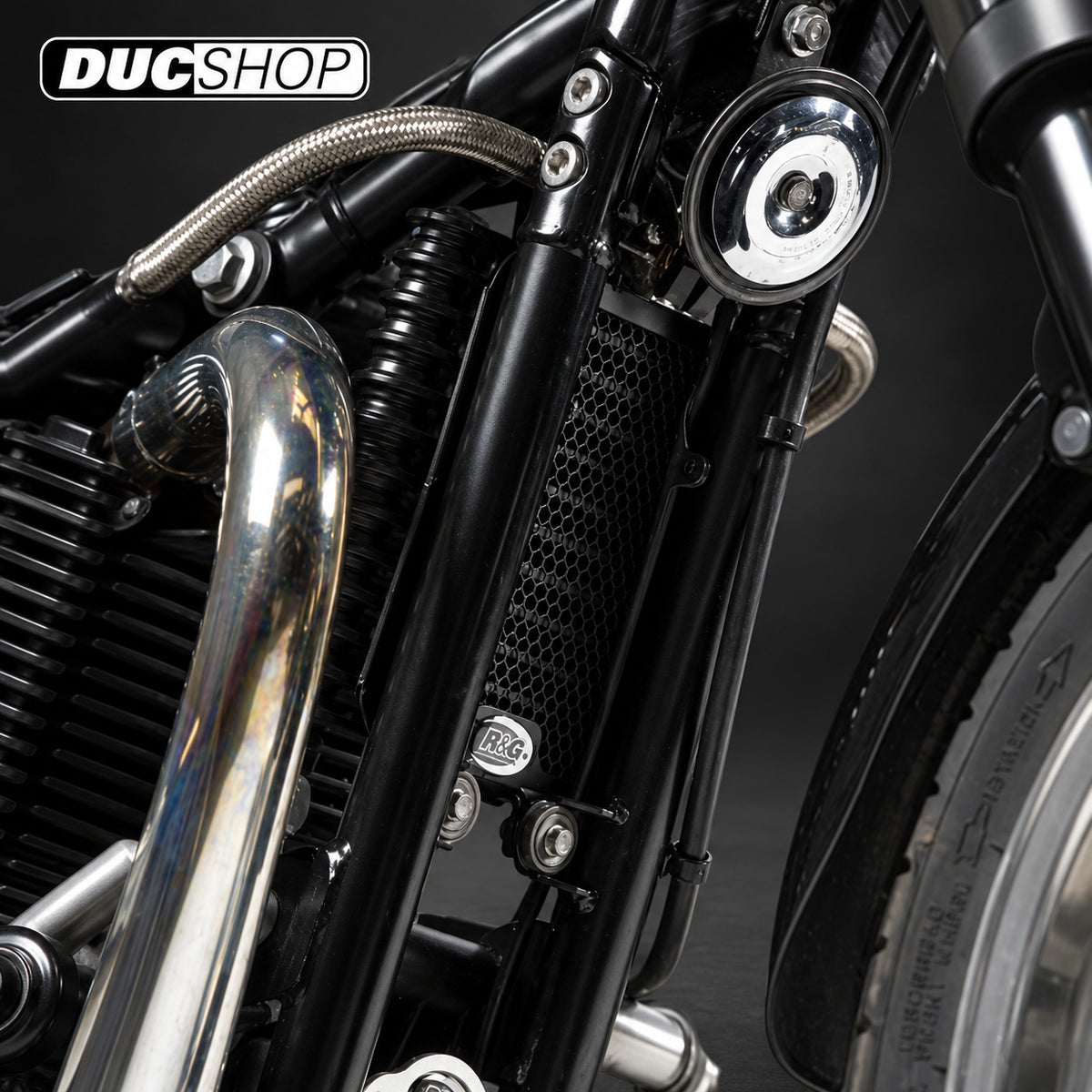 R&G Racing Oil Cooler Guard For Triumph Bonneville '06-12 | Radiator & Oil Cooler Guards | ducshop.com
