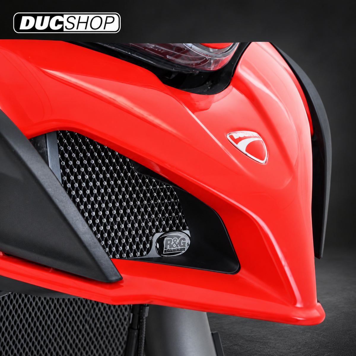 R&G Racing Oil Cooler Guard for Ducati Multistrada 1200 '15-'20, 1200 Enduro / 950 (S) '17-'22, 1260 '18-'20 | Radiator & Oil Cooler Guards | ducshop.com