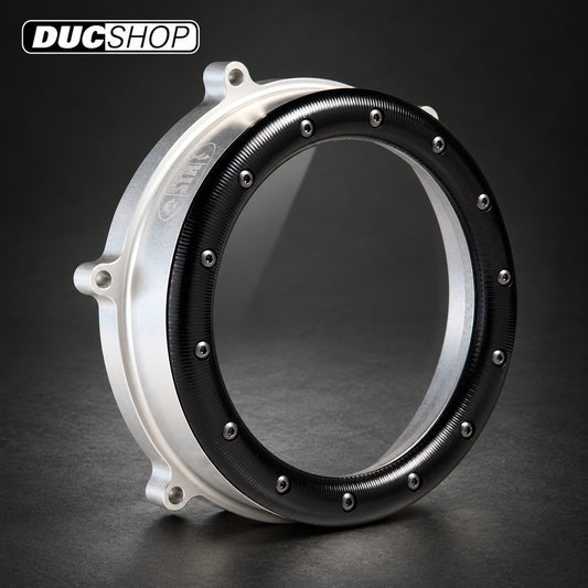 STM Clear Wet Clutch Cover For Ducati Panigale / Streetfighter / Multistrada V4 / S / Speciale - Smooth Ring | Wet Clutch Covers | ducshop.com