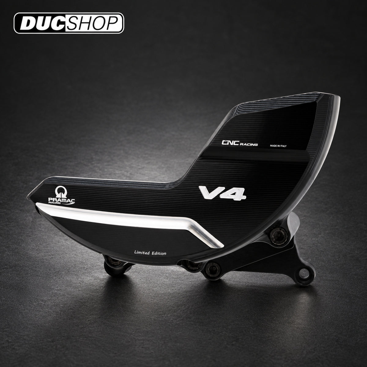 CNC Racing PRAMAC RACING LIMITED EDITION Billet Clutch Protector for the Ducati Streetfighter / Multistrada V4 (20-24) | Engine Protection | ducshop.com