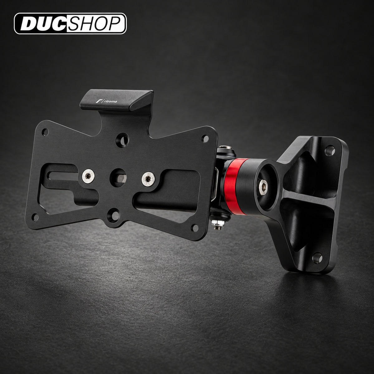 Rizoma License Plate Support 'Outside' For the Ducati Diavel — representative product view; check selected option and kit contents | ducshop.com