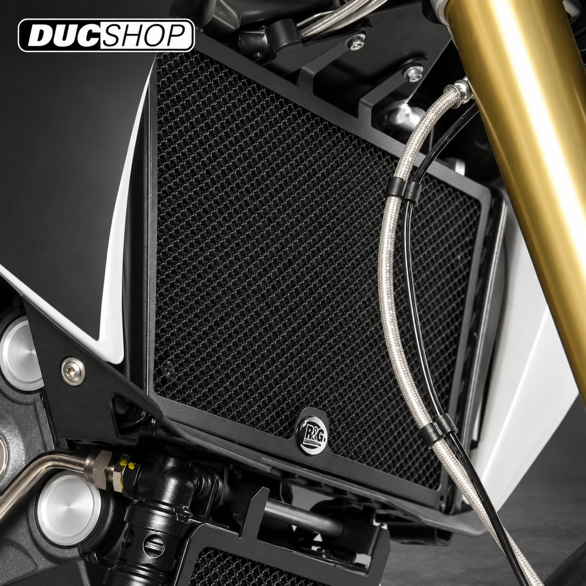 R&G Racing Radiator Guard for the Aprilia Dorsoduro 1200 '08-'20 | Radiator & Oil Cooler Guards | ducshop.com
