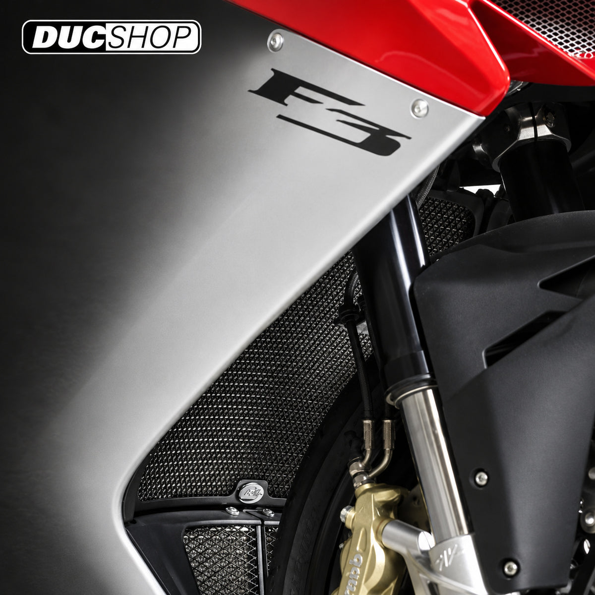 R&G Racing Radiator Guard for the MV Agusta F3 675/F3 800 '12-'22 / Superveloce 800 '20-'22 | Radiator & Oil Cooler Guards | ducshop.com