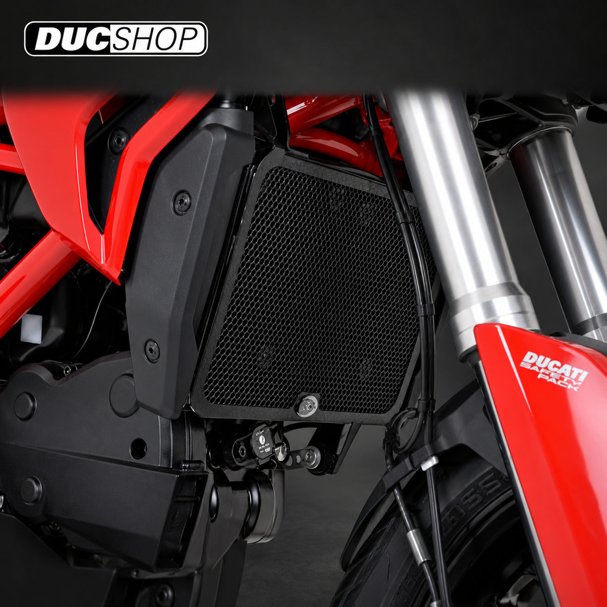 R&G Racing Radiator Guard for the Ducati Hypermotard 939 '12-'19 / Hypermotard 821 '10-'18 / Hypermotard 939SP/939 '13-'18 / Hyperstrada 821 '13-'16 | Radiator & Oil Cooler Guards | ducshop.com