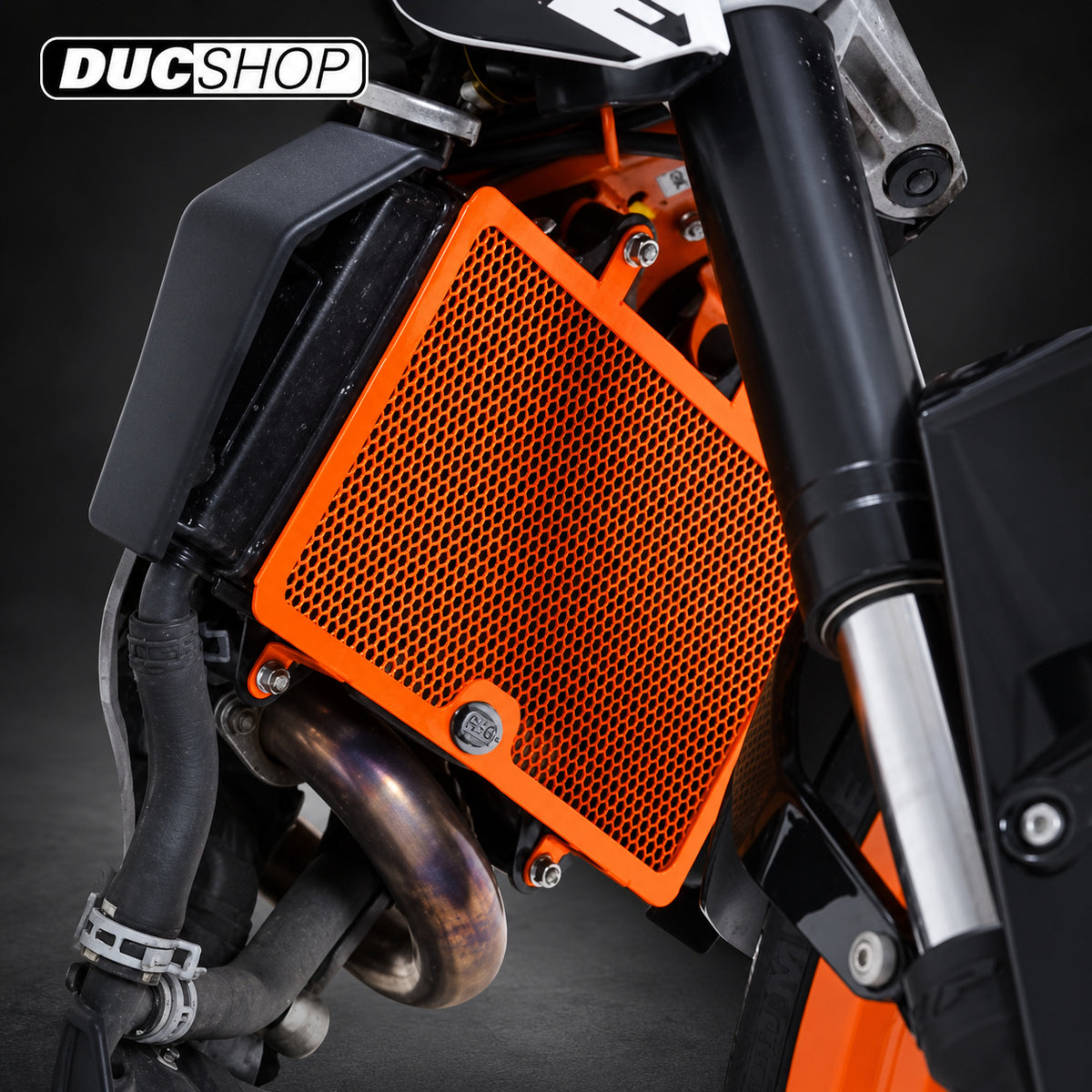 R&G Racing Radiator Guard for the KTM 390 Duke '12-'16 / RC 125 '11-'20 / RC 200 '14-'19 / RC 390 '12-'22 | Radiator & Oil Cooler Guards | ducshop.com
