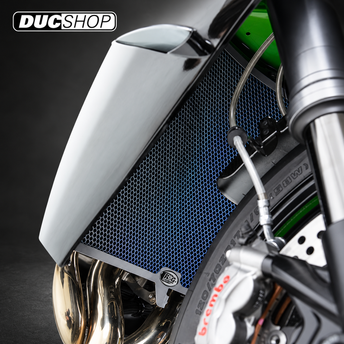 R&G Racing Radiator Guard for the Aprilia Rsv4 1100 Factory '19-'22 / Tuono V4 1100 RR/Factory/RSV4 RR '15-'22 / RSV4 RF '19-'21 | Radiator & Oil Cooler Guards | ducshop.com