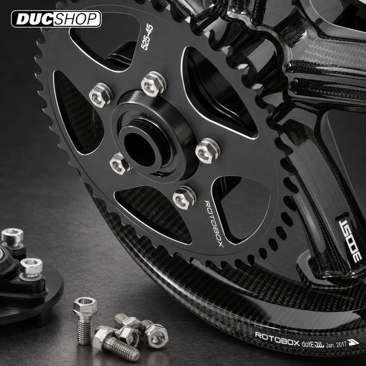 Rotobox BILLET ALUMINUM Dual Sided Swing Arm (DSSA) Rear Sprockets For Rotobox, BST, Marchesini, and OZ Wheels | Dual Sided Swingarm Rear Sprockets | ducshop.com
