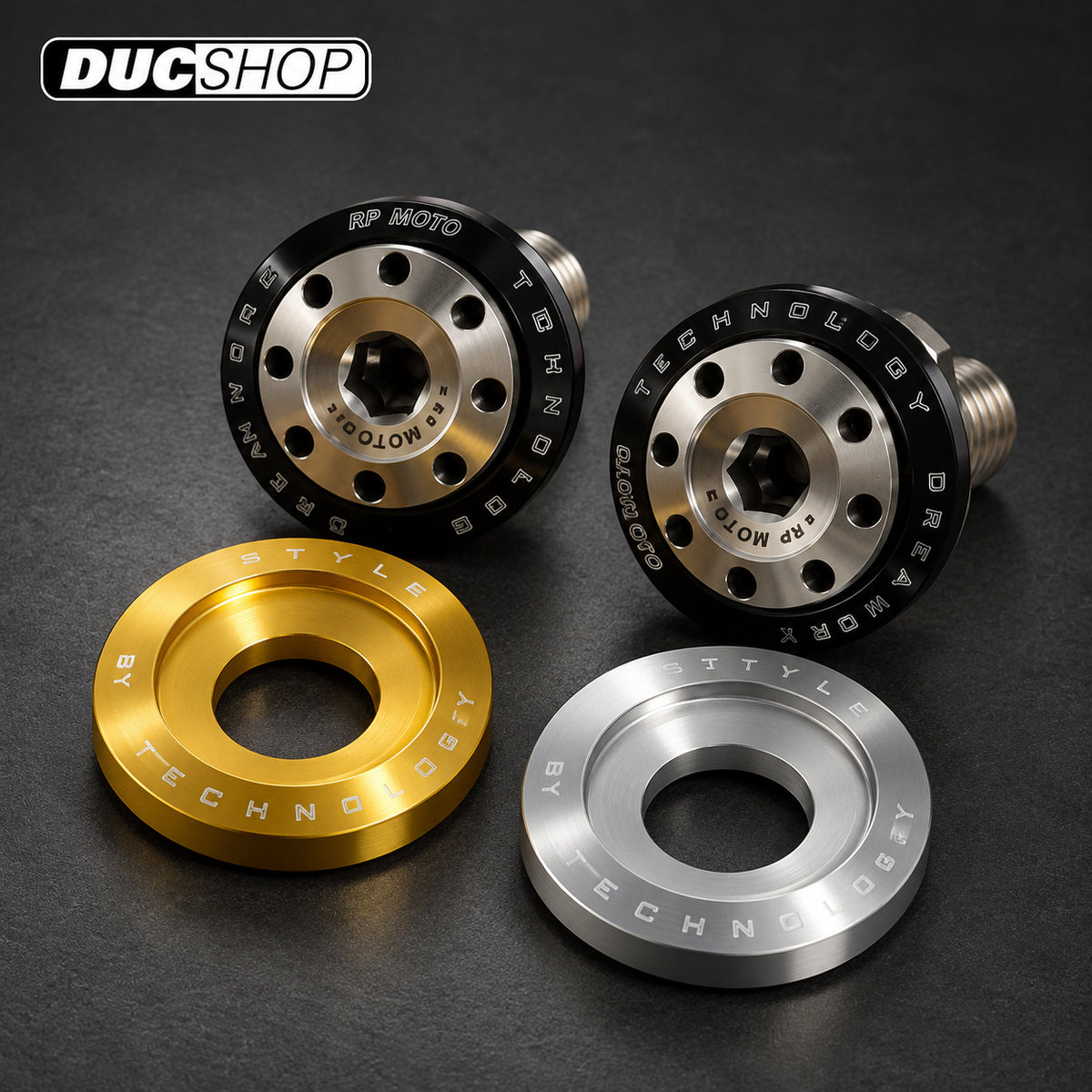 RP Moto Titanium Main Frame Bolts for Ducati Monster 696 / 796 / 1100 — representative product view; see selected option and kit contents | Motorcycle Specific Fasteners | ducshop.com