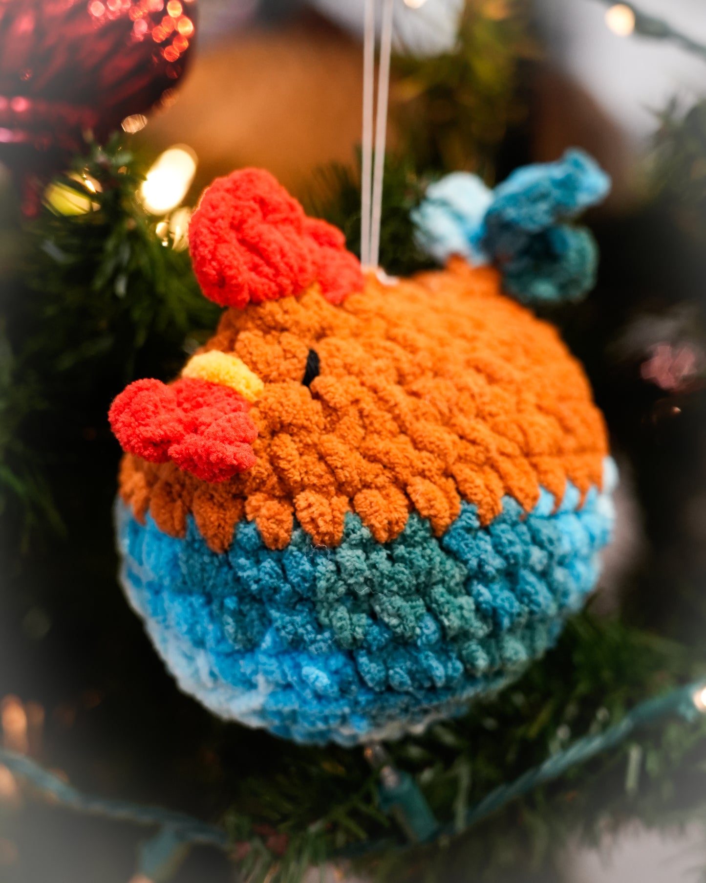 BILL$ FOR BILL - HANDMADE CHICKEN & ROOSTER ORNAMENT