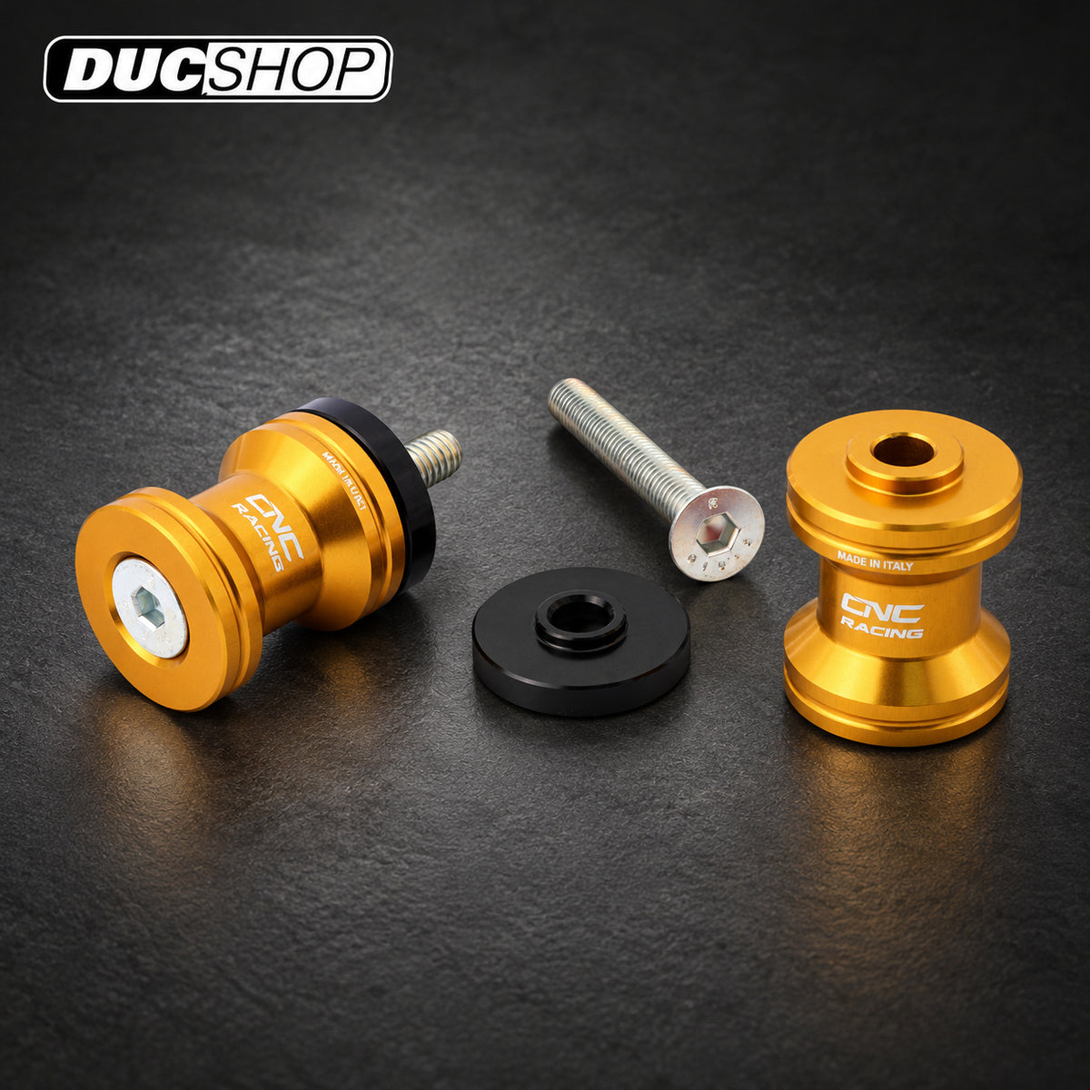CNC Racing Swing Arm Spools for the Ducati Monster 937 / Panigale / Streetfighter V2 (2025+) | Swingarm Spools | ducshop.com