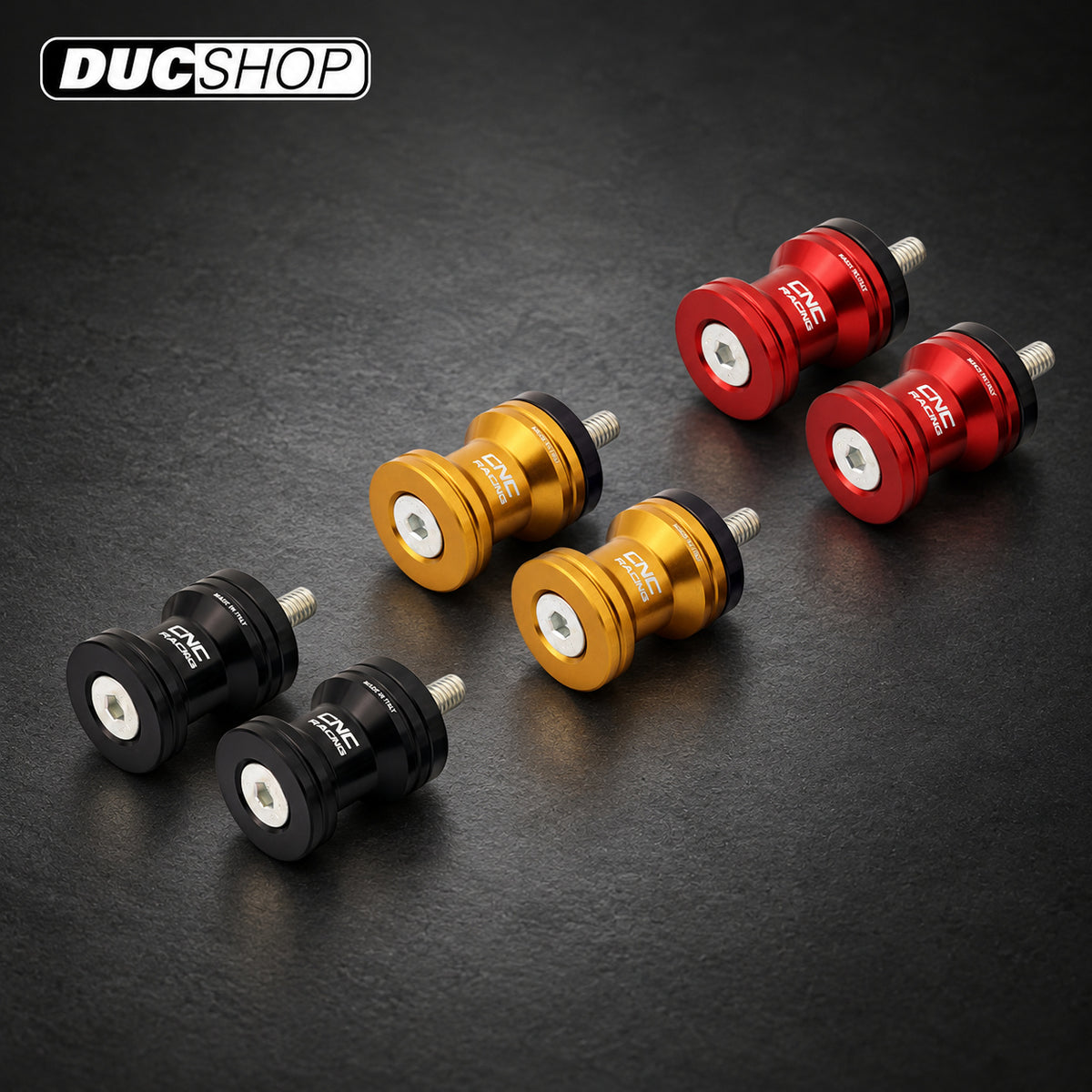 CNC Racing Swing Arm Spools for the Ducati DesertX (all) & Panigale / Streetfighter V4 (2025+) (M8) | Swingarm Spools | ducshop.com