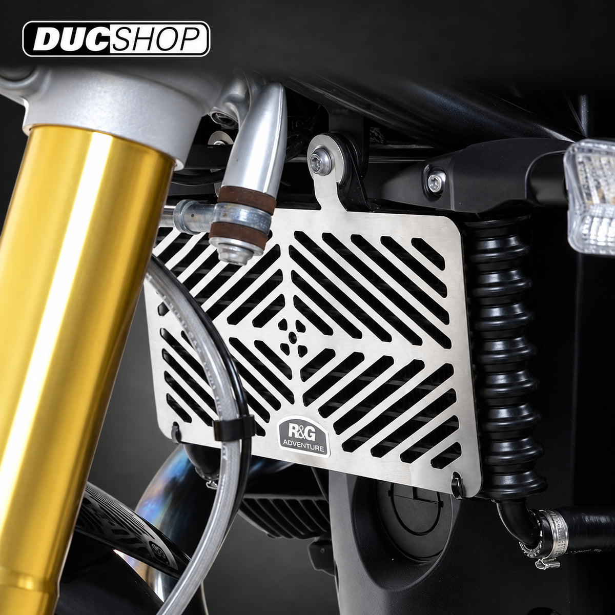 R&G Racing Stainless Steel Oil Cooler Guard BMW RnineT '14-'15 | Radiator & Oil Cooler Guards | ducshop.com