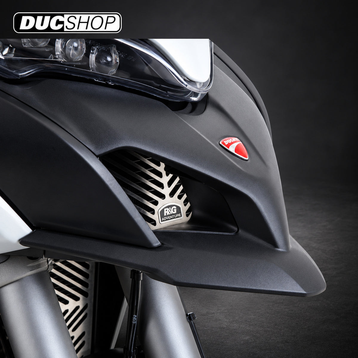 R&G Racing Stainless Steel Oil Cooler Guard Ducati MTS 1200 Multistrada '15-16 | Radiator & Oil Cooler Guards | ducshop.com